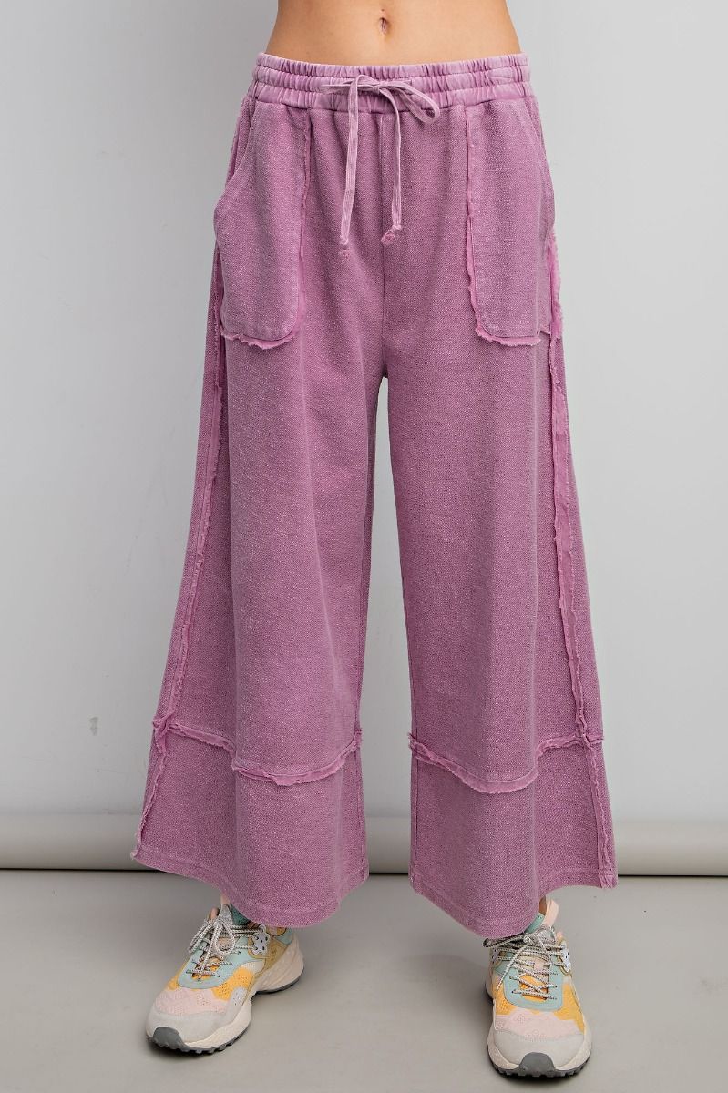 Wildberry Mineral Washed Wide Leg Pants