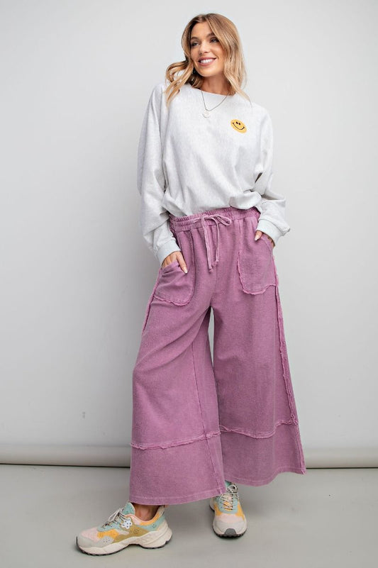 Wildberry Mineral Washed Wide Leg Pants