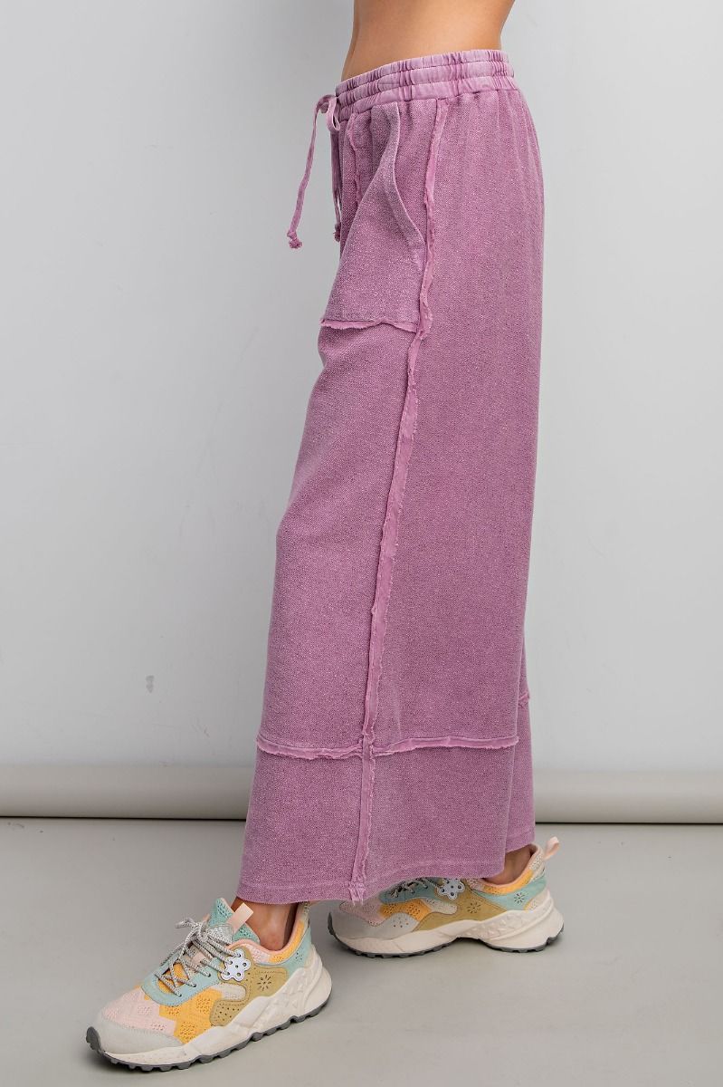 Wildberry Mineral Washed Wide Leg Pants