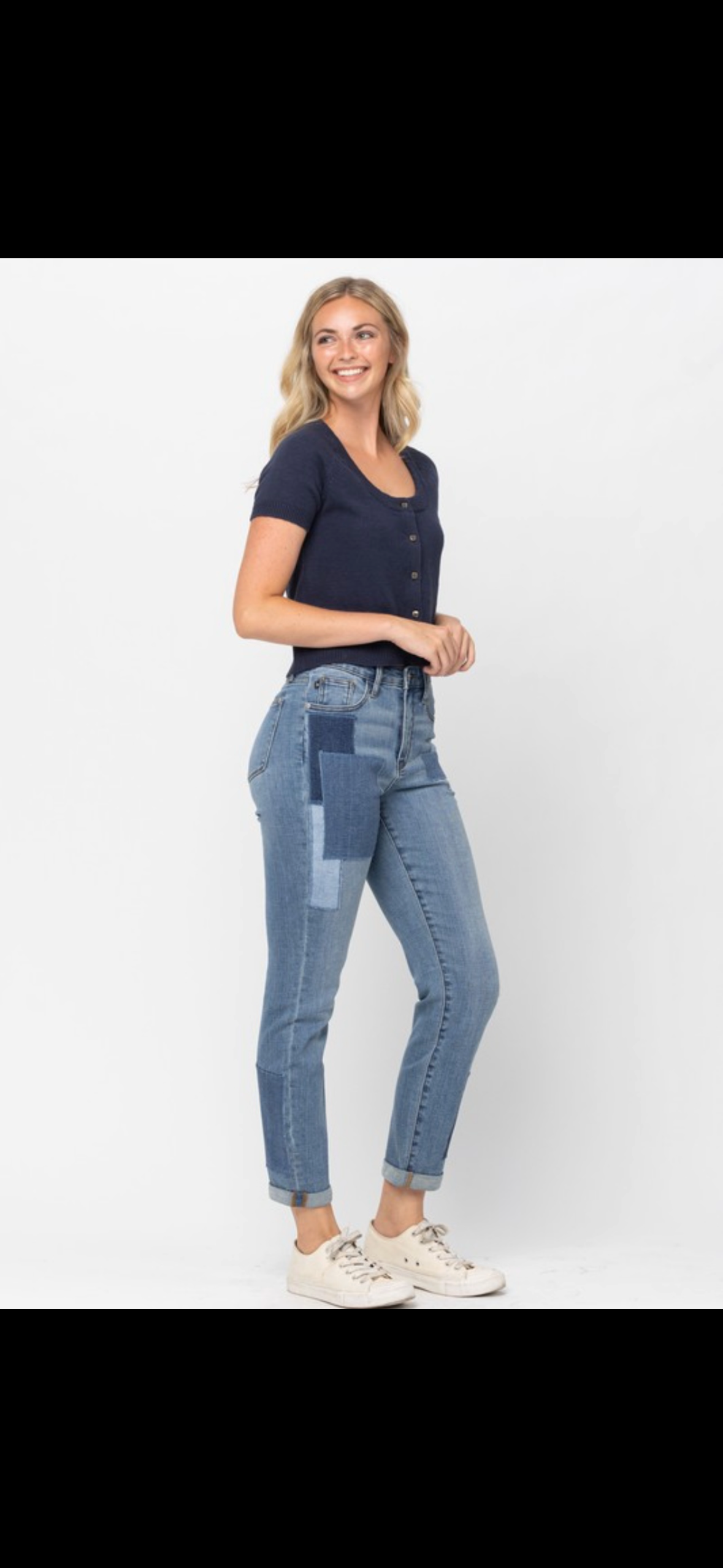 Judy Blue Boyfriend Patch Jeans