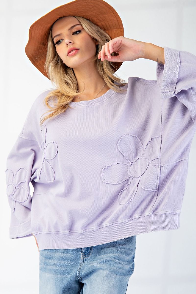 Purple 3/4 Sleeve Flower stop