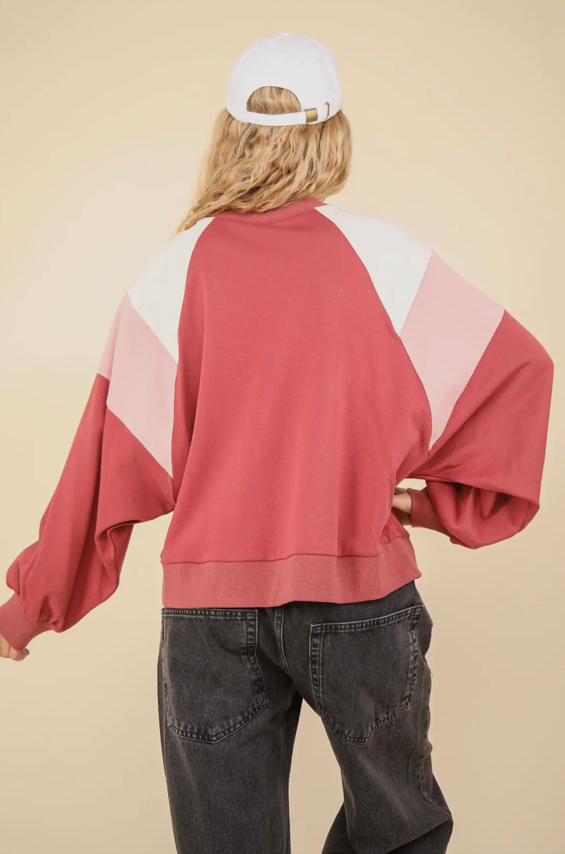 DK Pink Color-block Raglan