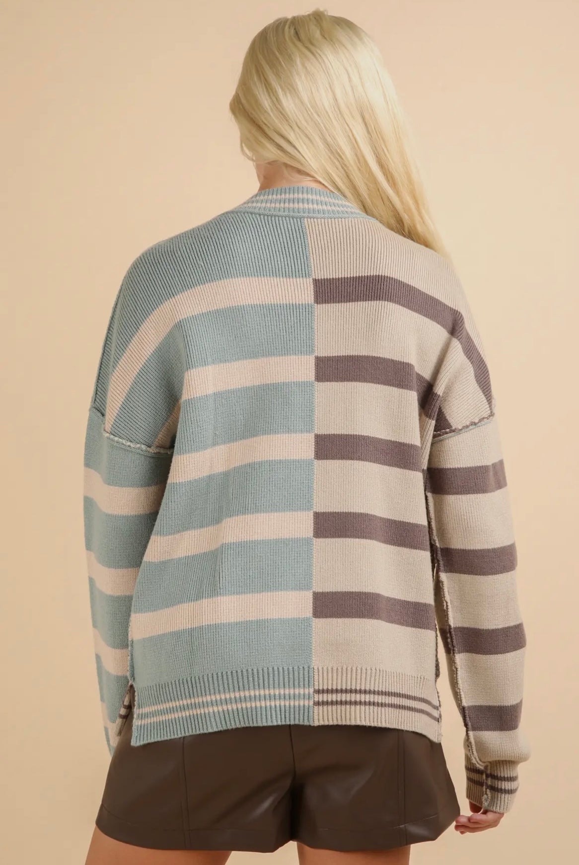 Color Block Blue Sweater