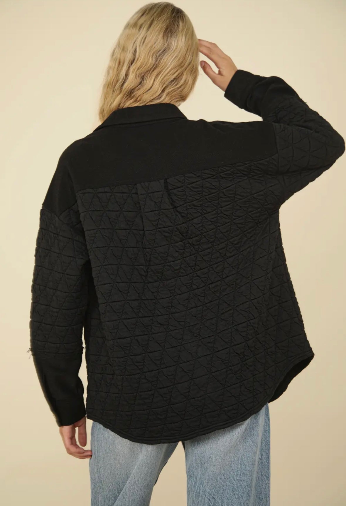 Oversized Quilted Shaket Black